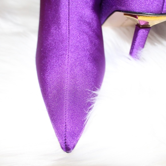 Good American , Neoprene Purple Bootie Kickstand + Dust bag New in box - Picture 6 of 11